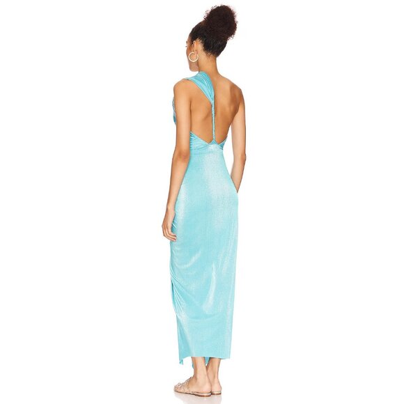 Baobab Miamar Maxi Dress Lazuli Blue One Shoulder - Picture 5 of 7